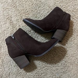 Brown Suede Booties